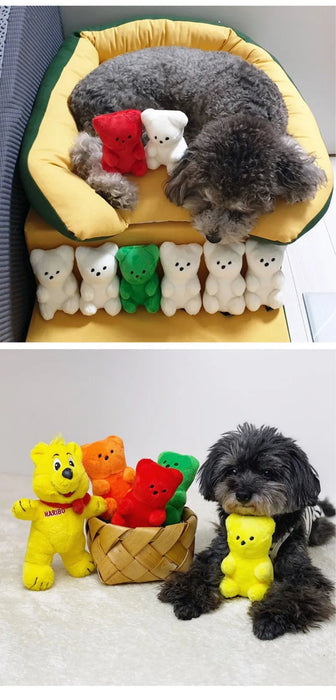 Cute Small Dog Squeaky Toys for Small Dogs Puppy Bear Shaped Squeak Toy for Cat Dogs Pet Supplies Pomeranian Teddy Shih Tzu Pug
