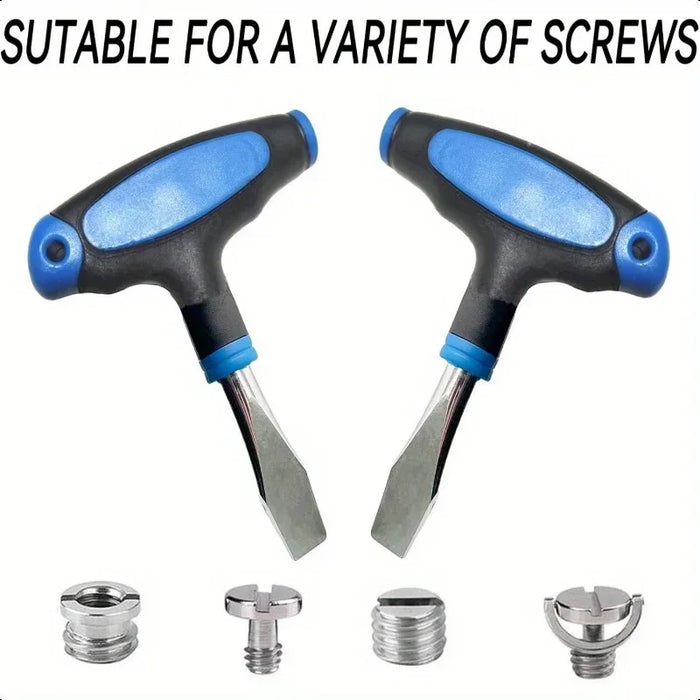 Compact T-handle Flathead Screwdriver with A 10mm Blade.