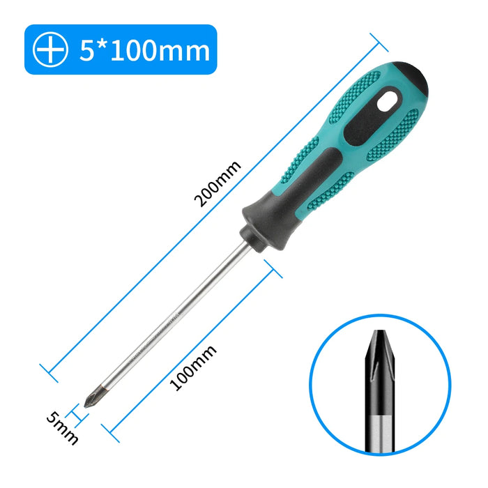 1PCS  Multifunctional Flat Head Cross Screwdriver Magnetic Screwdriver Household Basic Anti Slip Manual Screw Drive Tool