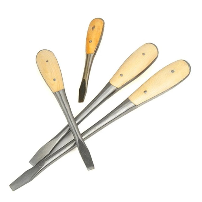 Heavy Duty Slotted Screwdriver With Wooden Handle Knockable Flat Head 6/8/10/12 Inch Home Machine Hand Repair Tools