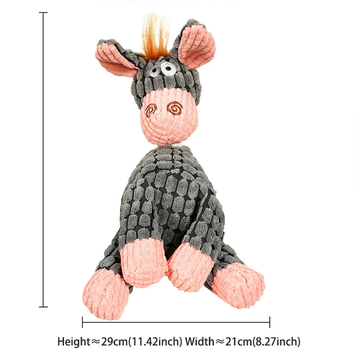 Dog Squeak Toys Plush Donkey Horse Sheep Interactive Toys For Small Medium Puppy Cat Merbau Chew Toy Lovely Dogs Accessory Safe