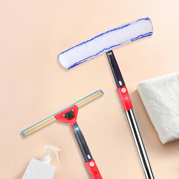 3Pcs Squeegee for Window Cleaning Set for Long Reach Extendable Squeegee Window Cleaner for Patio Bathroom Shower Car Garden