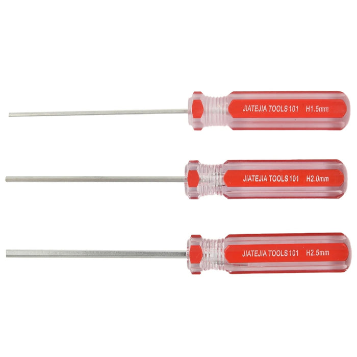 1.5-6mm Hexagon Screwdriver Set Flat Head Hex Magnetic Repair Home Repairing Tool Steel Screw Driver Locked Screws Silver Red