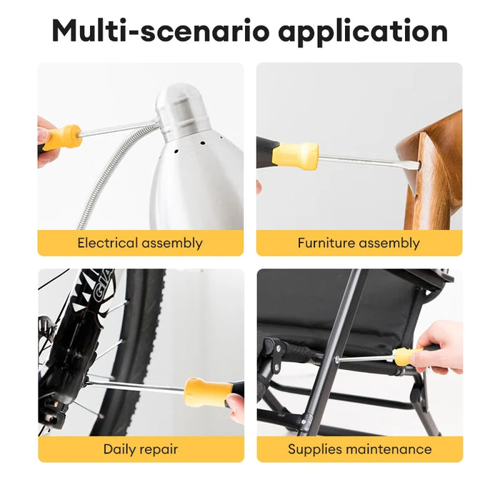 2Pc Magnetic Screwdriver Set with Phillips and Slotted Multi-Purpose Flat Head Cross Screw Driver Sets Household Repair Tool Kit