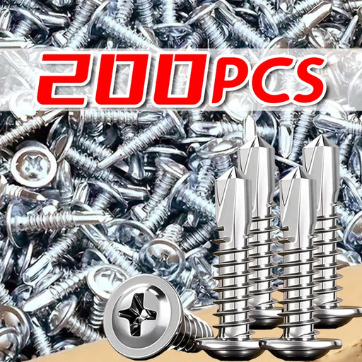 Flat Head Cross Phillips Self Drilling Screw DIY Large Cross Plate Head Drill Tail Full Thread Screws Fastener Stainless Steel