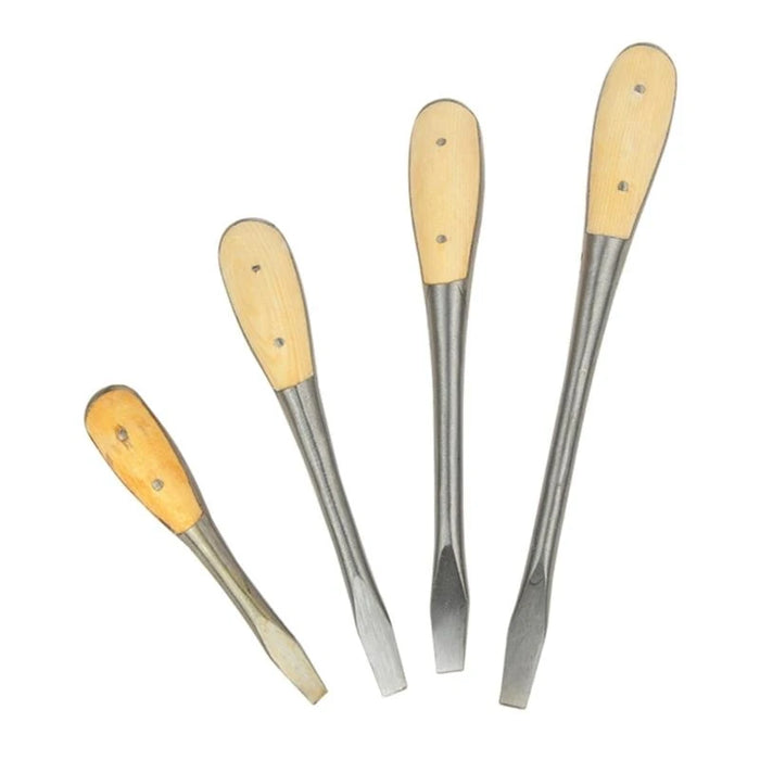 Heavy Duty Slotted Screwdriver With Wooden Handle Knockable Flat Head 6/8/10/12 Inch Home Machine Hand Repair Tools