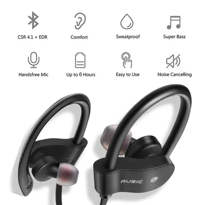 Wireless Headphone Earloop Ear Hook Earbuds Wireless Bluetooth-compatible Headset Handsfree Neckband With Mic Bluetooth Earphone