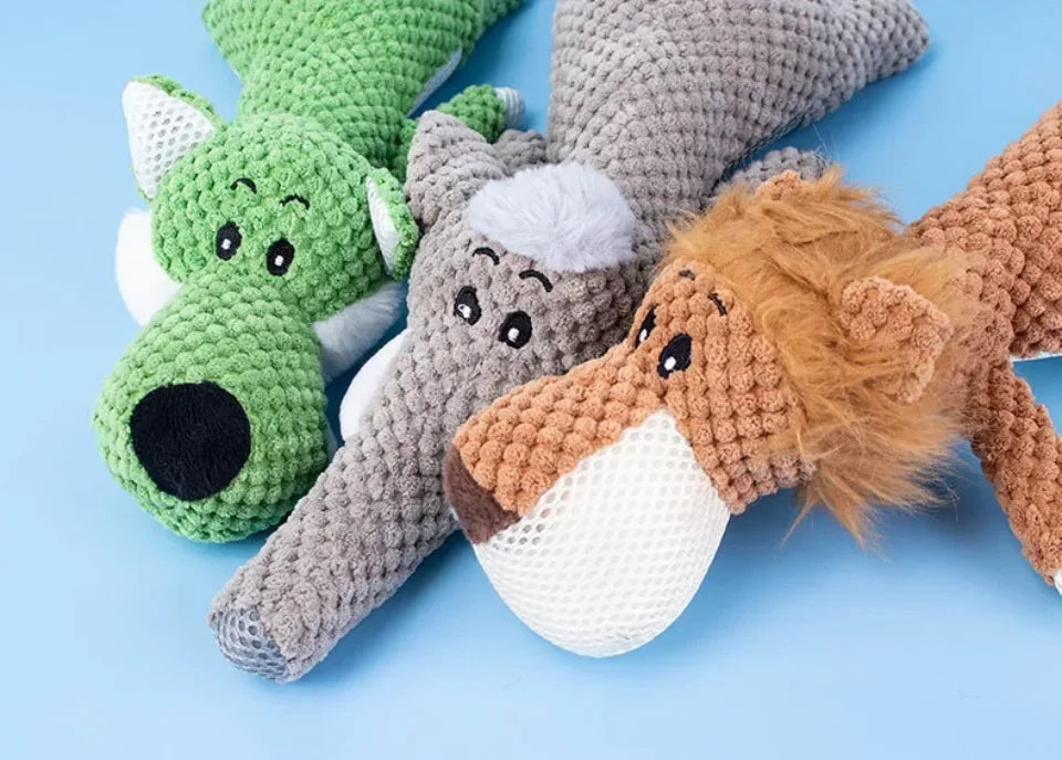 Plush Cartoon Puppy Dog Toys Pet Dog Chew Squeak Toys for Small Dogs Teeth Grinding Cleaning Are Not Easily Deformed Pet Toys