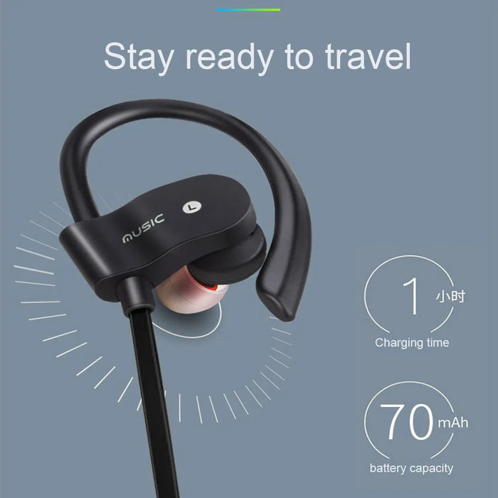 Wireless Headphone Earloop Ear Hook Earbuds Wireless Bluetooth-compatible Headset Handsfree Neckband With Mic Bluetooth Earphone
