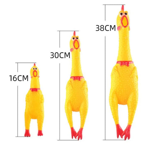 Squeaky Screaming Chicken Dog Toy 1pc Pet Squeaker Chew Toys Funny Molar Chew Rubber Toy in Sizes S M L for Small to Large Dogs