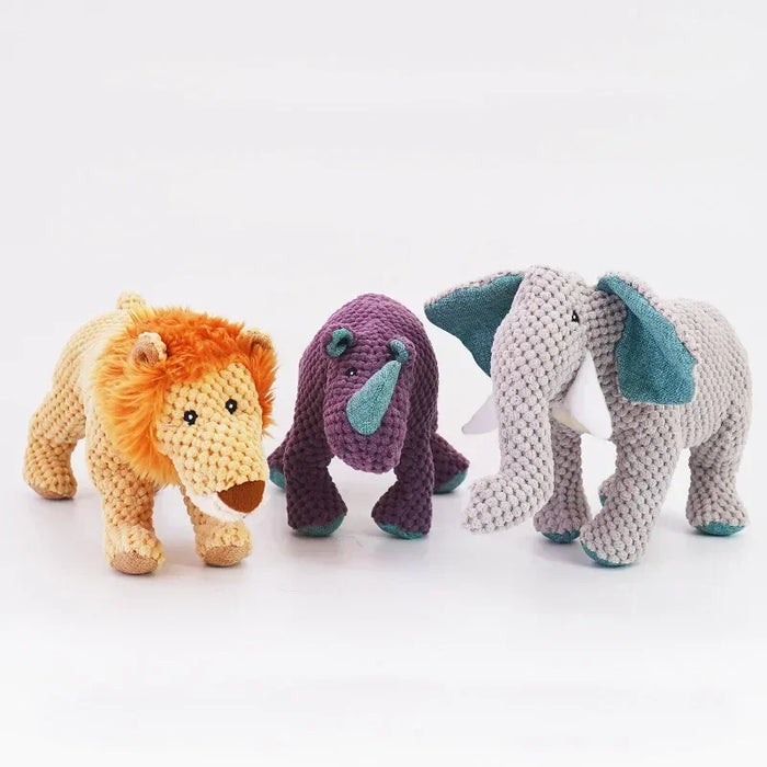 Squeaky Pet Toys for Medium Large Dogs Plush Puppy Big Dog Chew Toys Animals Shape Dog Accessories Lion Dinosaur Pets Supplies
