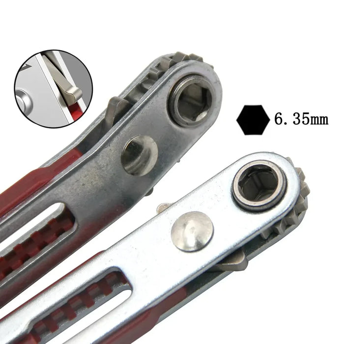 Magnetic Multifunction Bidirectional Forward & Reverse Ratchet Screwdriver Elbow Flat Head Wrench Cross Screwdriver Slotted Tool