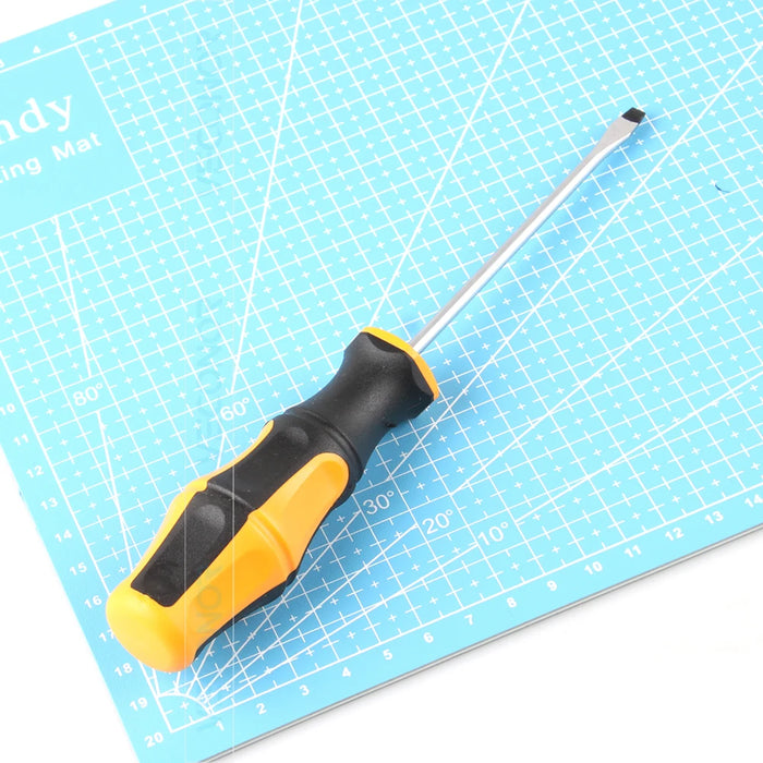 1pc Magnetic Slotted Flat Head Screwdriver Multifunctional Household Basic Anti Slip Manual Screw Drive Tool