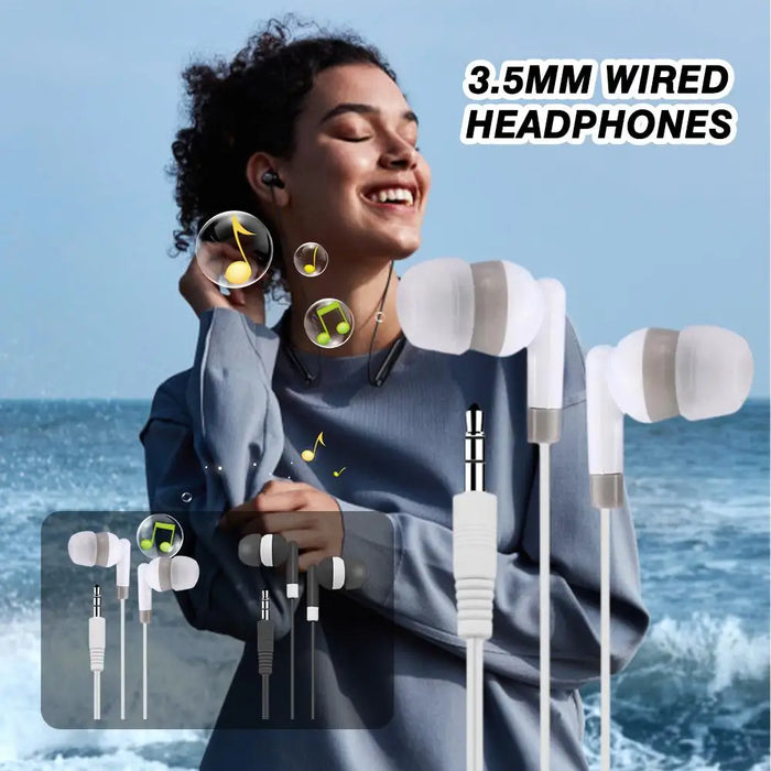In-ear Headphones Wired Earphone 3.5mm Standard Noise Cancelling Headset Stereo Mobile Cheap Music Headphones Earbuds