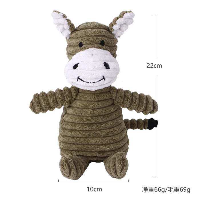 Squeaky Chew Bite - Resistant Animal Shape Plush Toy for Small Dogs, Pet Puppy Corduroy Dog Toys, Pets Accessories Supplies