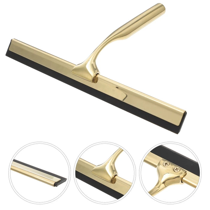 Squeegee All-Purpose Silicone Scrape Wall-mounted Stainless Steel Handle Wiper with Hook for Kitchen Bathroom Window Glass Clean