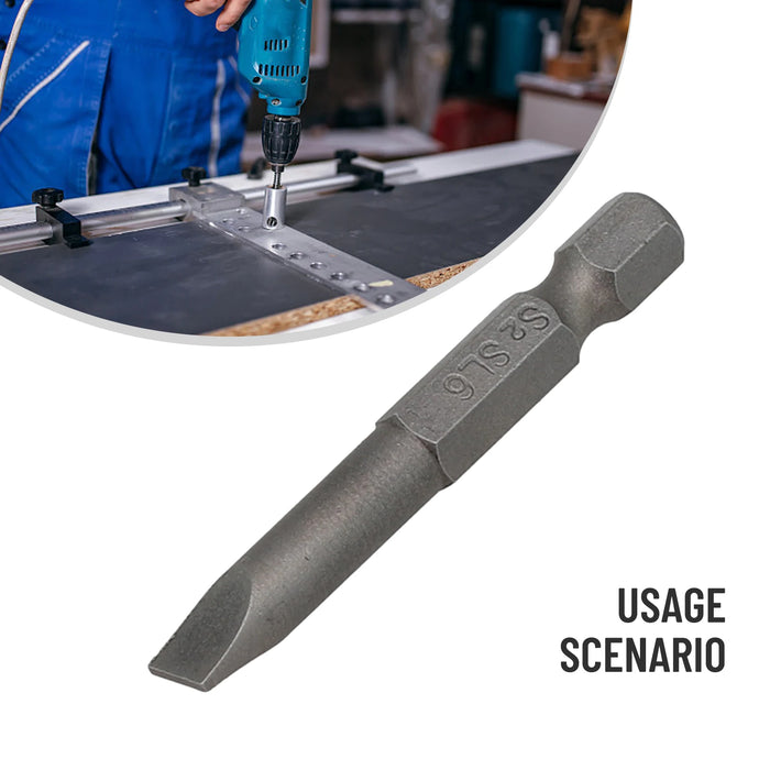 1X 50mm Magnetic Screwdrivers Bits Flat Head Slotted Tip Electric Power Repair Hand Tool SL 2 2.5 3 4 5 6 Alloy Steel 2mm-6mm