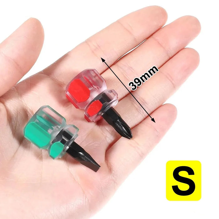Short Screwdriver Set Flat Head and Cross-Head Mini Screw Driver for Narrow Spaces Repairing Sewing Machines Portable Hand Tools