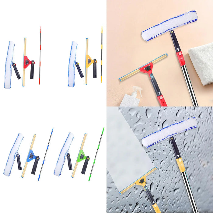 3Pcs Squeegee for Window Cleaning Set for Long Reach Extendable Squeegee Window Cleaner for Patio Bathroom Shower Car Garden