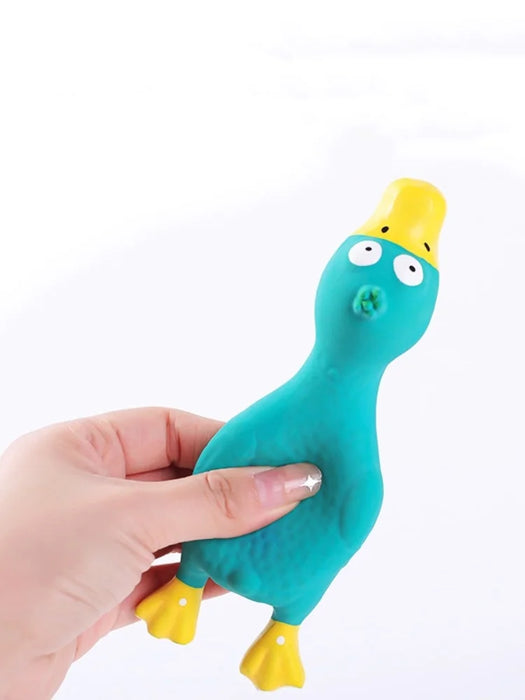 Cute Dog Squeak Toy Latex Chicken Shape Durable Chew for Small-Medium Breeds Interactive Pet Supplies
