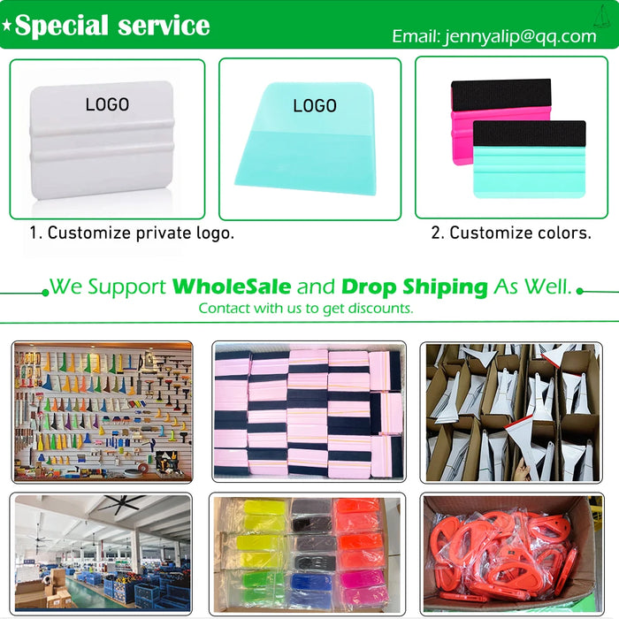 Vinyl Car Wrapping Flexible Micro Squeegee Curves Slot Tint Tool for Vehicle Wraps and Auto Stickers Installing Small Scraper