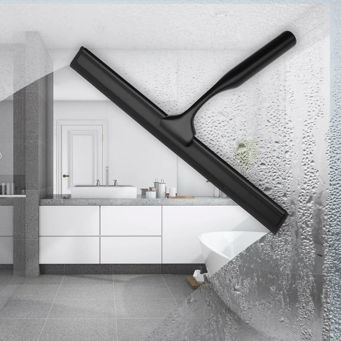 Squeegee 10'' 12'' 14'' INCH Black Rubber Silicone Shower Cleaner with hook Stainless Steel Scraper Bathroom Car Window Tools