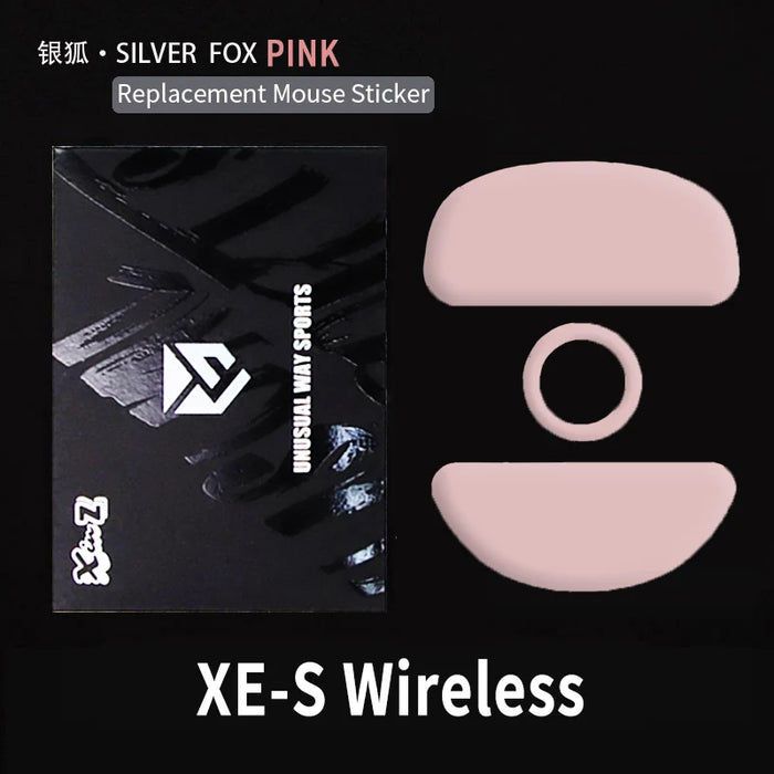 UnusualWaySports Mouse Skates Feet XE-S XES Wireless Cambered Surface PTFE Anti Collapse Multilayer Magic Ice Black Silver Fox