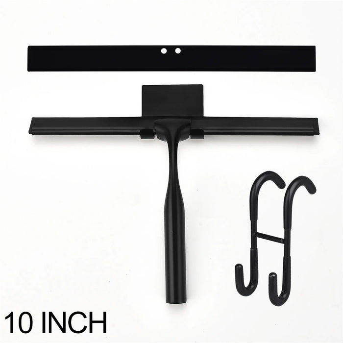 Squeegee 10'' 12'' 14'' INCH Black Rubber Silicone Shower Cleaner with hook Stainless Steel Scraper Bathroom Car Window Tools