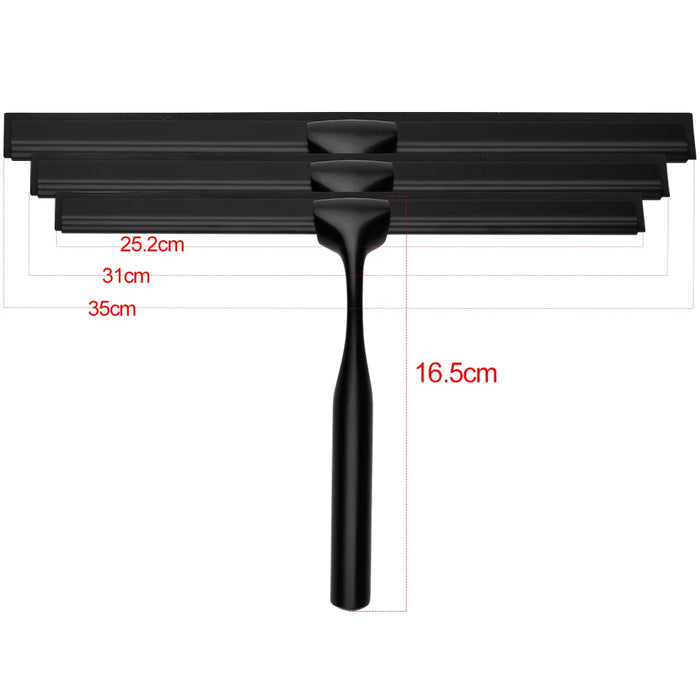 Squeegee 10'' 12'' 14'' INCH Black Rubber Silicone Shower Cleaner with hook Stainless Steel Scraper Bathroom Car Window Tools