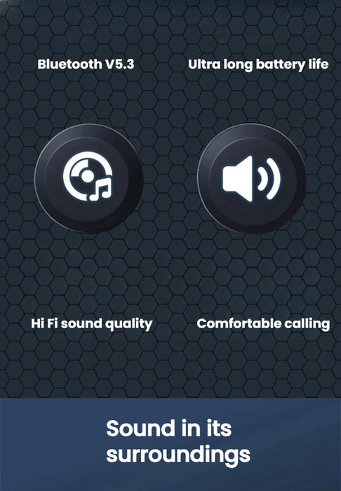 Open-Ear Earphones True Wireless Bluetooth 6.0 Ear Hooks Headphones IPX5 Waterproof Sports Earbuds LED touch  with charging box