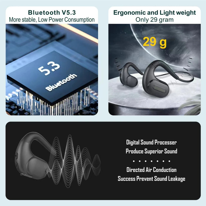 New Generation Air Conduction Professional Headset Open EAR Commercial Earphones ENC Magnetic Detachable Boom Microphone Stereo
