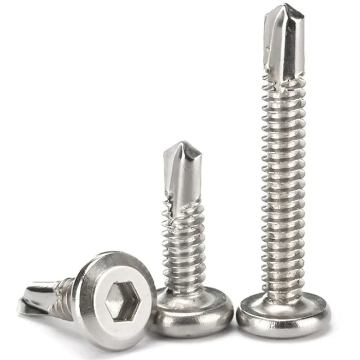 Flat Head Hexagonal Drill Tail Self-tapping Screw M5.5 M6  410 Stainless Steel Allen Inverted Screw Drilling Tail Bolt