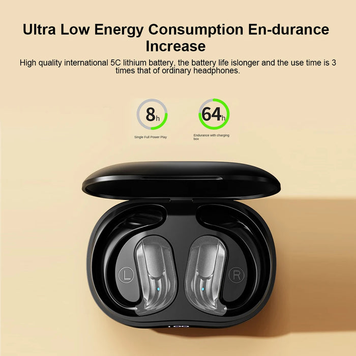 Open-Ear Earphones Bluetooth 5.4 Ear Hook Headphones HiFi Stereo True Wireless Headsets Noise Reduction Waterproof Earbuds
