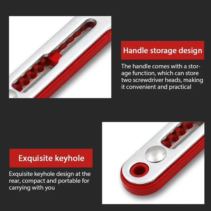 Multi-function Two-way Ratchet Flat Head Elbow Flat Screwdriver Ratchet Wrench Cross-shaped Hexagonal Screwdriver Drill Bits Too