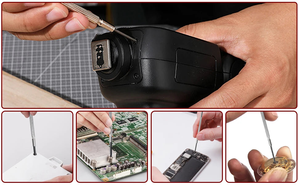 16-screwdriver set, flat head, cross head and hexagonal head, suitable for toy, eyewear, computer and watch repair.