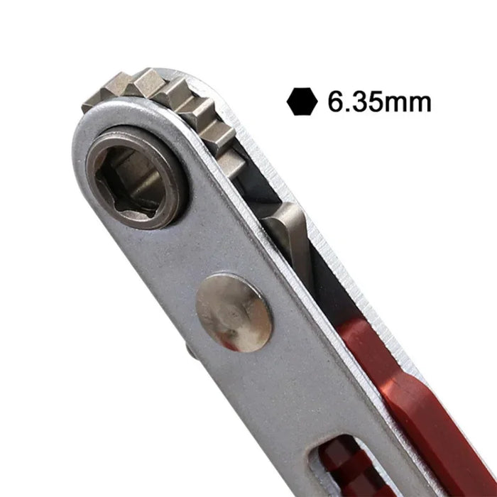 Mini Multi-function Two-way Ratchet Flat Head Elbow Flat Screwdriver Ratchet Wrench Cross-shaped Hexagonal Screwdriver Head Tool