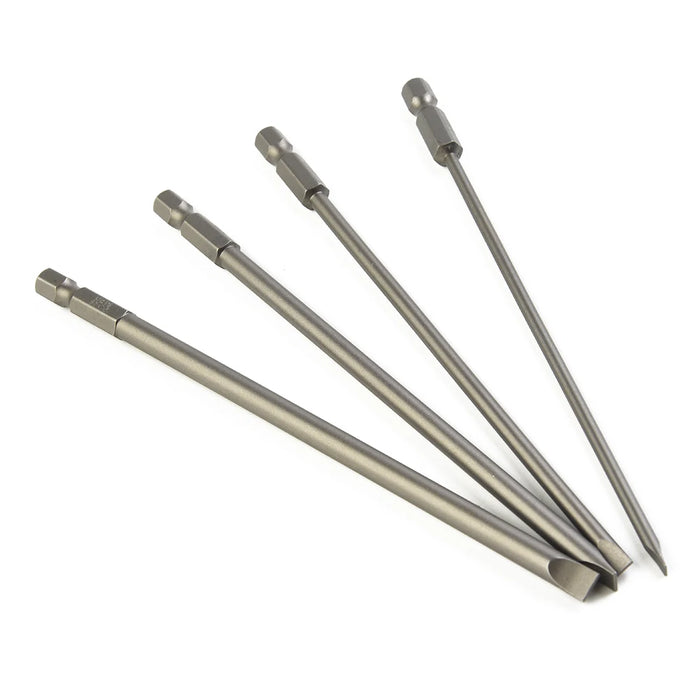 4pcs 150mm Slotted Screwdriver Bit Sets Magnetic Flat Head Screwdriver Bits 1/4 Inch Hex Shank Screw Driver Hand Tools 3-6mm