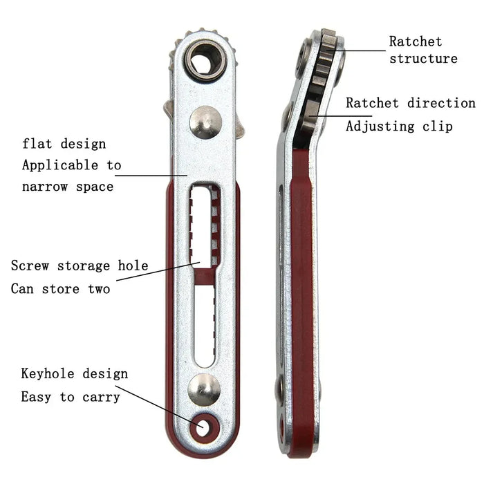 Magnetic Multifunction Bidirectional Forward & Reverse Ratchet Screwdriver Elbow Flat Head Wrench Cross Screwdriver Slotted Tool