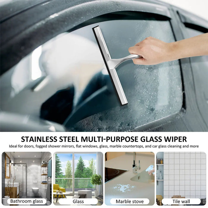 Shower Squeegee with Telescopic Handle Multifunctional Efficient Shower Squeegee with Hooks Window Glass Door Home Cleaner Tools