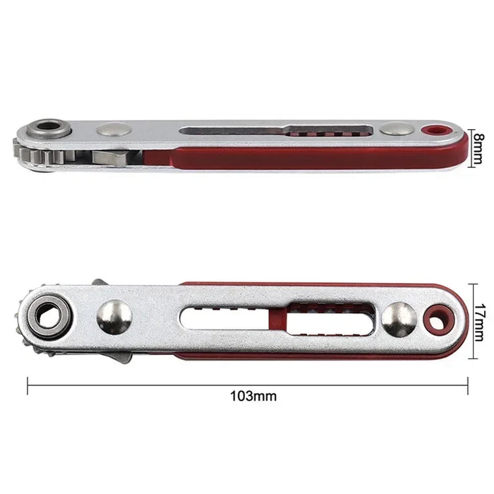 Mini Multi-function Two-way Ratchet Flat Head Elbow Flat Screwdriver Ratchet Wrench Cross-shaped Hexagonal Screwdriver Head Tool