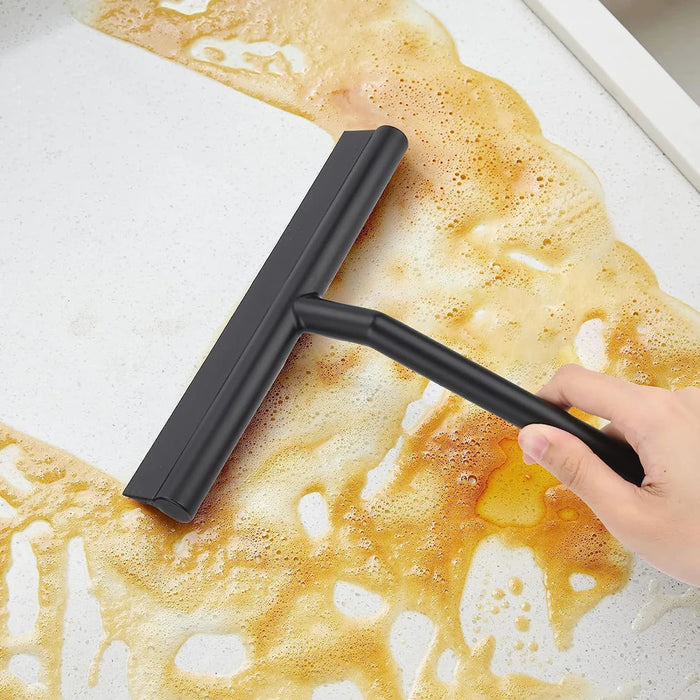 Matte Black Silicone Squeegee Streak Free Cleaning Shower Squeegee for Glass Bathroom Shower Doors Mirrors Tiles Car Windows