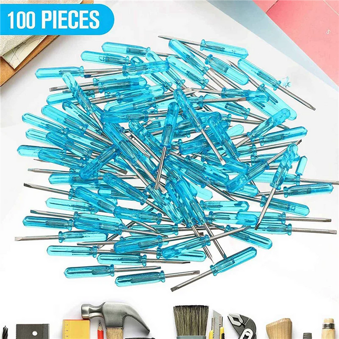 WCS-200PCS Mini Slotted Screwdriver, 2.0Mm Flat Head 45Mm Length For Small Appliances Repair