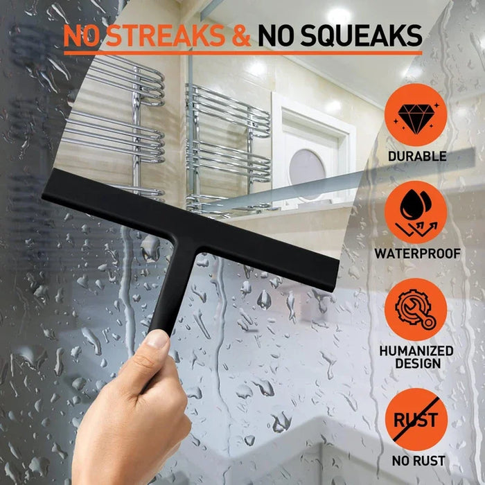 Silicone Squeegee Streak Free Cleaning Shower Squeegee For Glass Bathroom Shower Doors Mirrors Tiles Car Windows