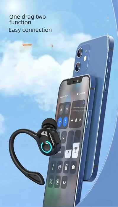 Bluetooth 5.2 Earphones Ear Hook Type Low Delay Noise Reduction Headset Single Ear Sports Business Wireless Waterproof Eaebuds