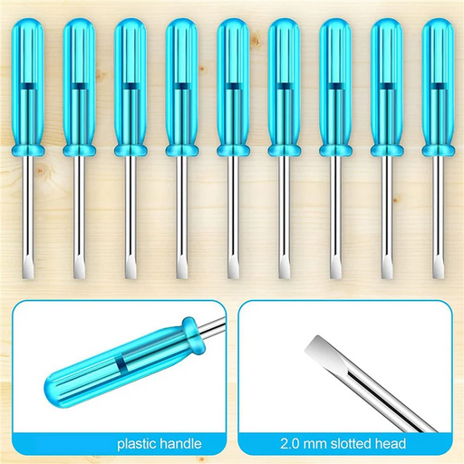A02F-400PCS Mini Slotted Screwdriver, 2.0Mm Flat Head 45Mm Length For Small Appliances Repair