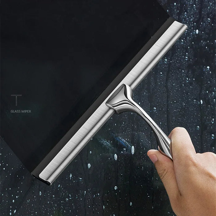 Premium Creative Steel Squeegee For Shower Doors, Bathroom, Window And Car Glass, All-Purpose Cleaning Glass Wiper