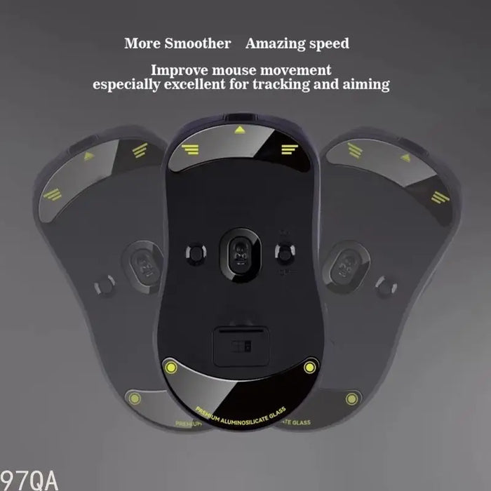 97QA Glass Mouse Feet Curved Rounded Edges Mouse Skates Glides For Game Mouse Pads