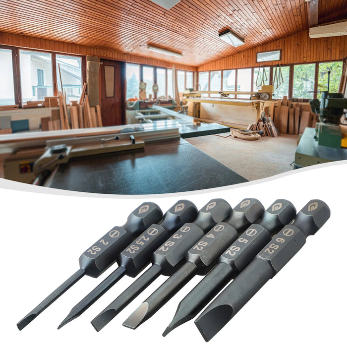 50mm Flat Head Magnetic Slotted Screwdriver Bit SL2.0 SL2.5 SL3.0 SL4.0 SL5.0 SL6.0 For Electric Screwdrivers Electric Drills