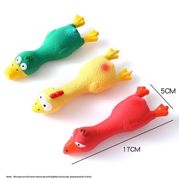 Cute Dog Squeak Toy Latex Chicken Shape Durable Chew for Small-Medium Breeds Interactive Pet Supplies
