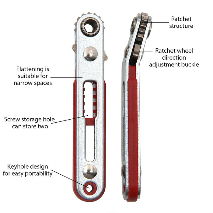 Multi-function Two-way Ratchet Flat Head Elbow Flat Screwdriver Ratchet Wrench Cross-shaped Hexagonal Screwdriver Drill Bits Too